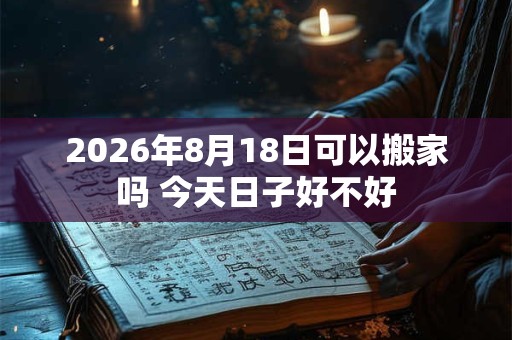 2026年8月18日可以搬家吗 今天日子好不好 2026年8月18日可以搬家吗 今天日子好不好
