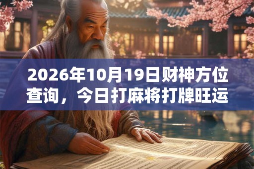 2026年10月19日财神方位查询，今日打麻将打牌旺运方位