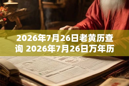 2026年7月26日老黄历查询 2026年7月26日万年历黄道吉日
