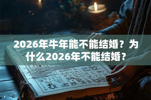 2026年牛年能不能结婚？为什么2026年不能结婚？