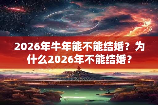 2026年牛年能不能结婚？为什么2026年不能结婚？