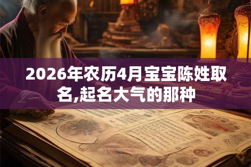 2026年农历4月宝宝陈姓取名,起名大气的那种