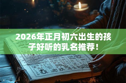 2026年正月初六出生的孩子好听的乳名推荐! 2026年正月初六出生的孩子好听的乳名推荐!