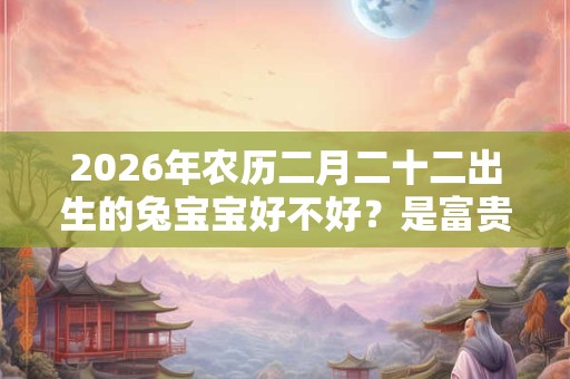2026年农历二月二十二出生的兔宝宝好不好？是富贵命吗？