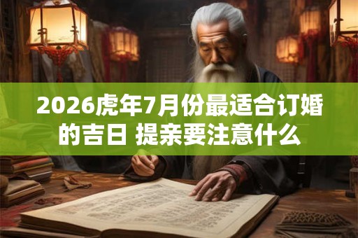 2026虎年7月份最适合订婚的吉日 提亲要注意什么 2026虎年7月份最适合订婚的吉日 提亲要注意什么