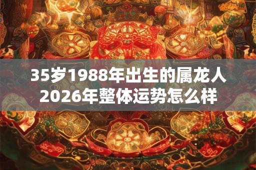 35岁1988年出生的属龙人2026年整体运势怎么样