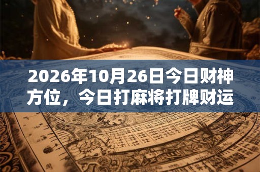 2026年10月26日今日财神方位,今日打麻将打牌财运方位 2026年10月26日今日财神方位,今日打麻将打牌财运方位