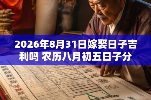 2026年8月31日嫁娶日子吉利吗 农历八月初五日子分析 2026年8月31日嫁娶日子吉利吗 农历八月初五日子分析