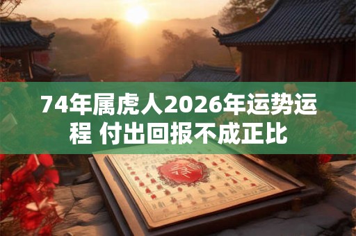 74年属虎人2026年运势运程 付出回报不成正比