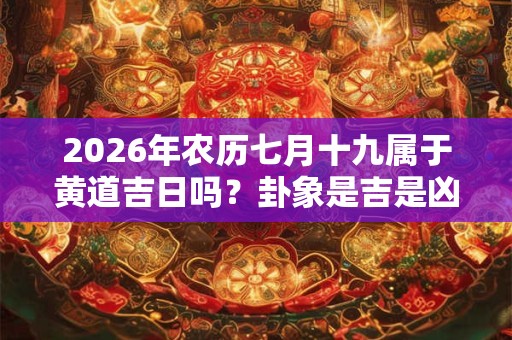 2026年农历七月十九属于黄道吉日吗？卦象是吉是凶？