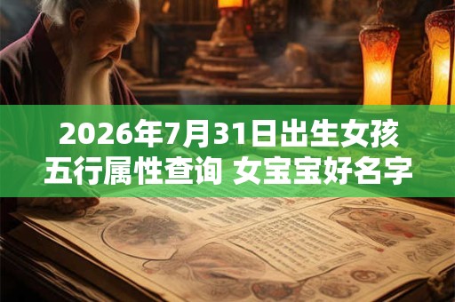 2026年7月31日出生女孩五行属性查询 女宝宝好名字合集