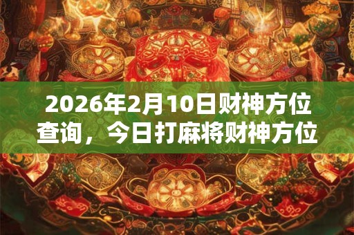 2026年2月10日财神方位查询，今日打麻将财神方位一览表
