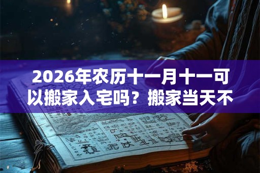 2026年农历十一月十一可以搬家入宅吗？搬家当天不住可以吗？
