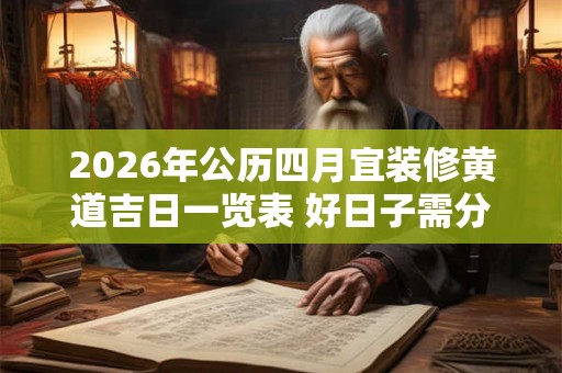 2026年公历四月宜装修黄道吉日一览表 好日子需分析八字
