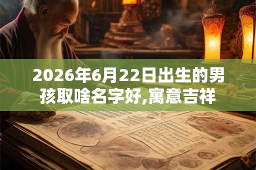 2026年6月22日出生的男孩取啥名字好,寓意吉祥
