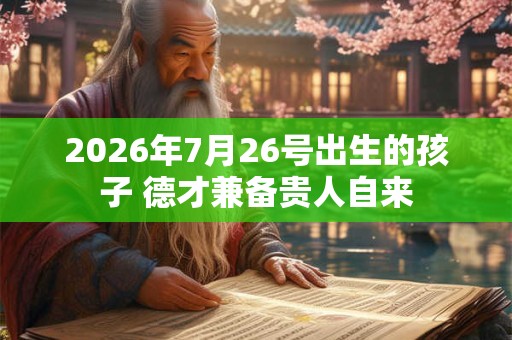 2026年7月26号出生的孩子 德才兼备贵人自来