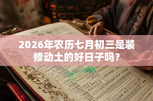 2026年农历七月初三是装修动土的好日子吗? 2026年农历七月初三是装修动土的好日子吗?