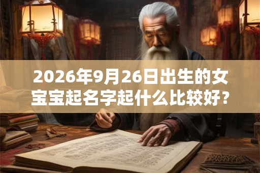 2026年9月26日出生的女宝宝起名字起什么比较好？