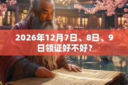 2026年12月7日、8日、9日领证好不好？