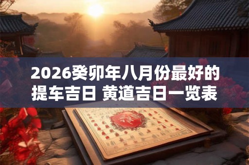 2026癸卯年八月份最好的提车吉日 黄道吉日一览表