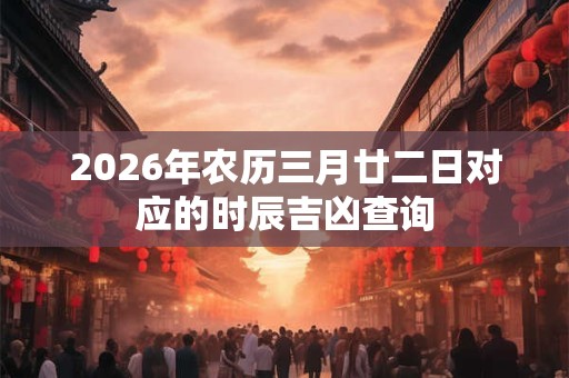 2026年农历三月廿二日对应的时辰吉凶查询
