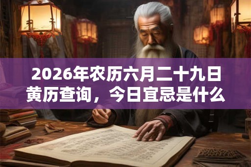 2026年农历六月二十九日黄历查询,今日宜忌是什么 2026年农历六月二十九日黄历查询,今日宜忌是什么