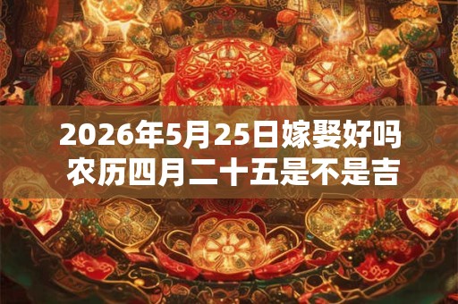2026年5月25日嫁娶好吗 农历四月二十五是不是吉日
