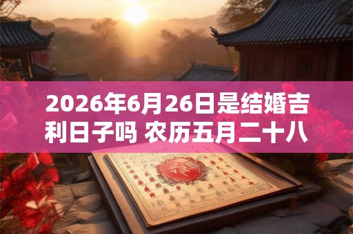 2026年6月26日是结婚吉利日子吗 农历五月二十八举办婚礼怎么样