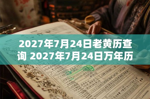 2027年7月24日老黄历查询 2027年7月24日万年历黄道吉日