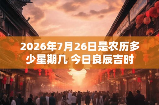 2026年7月26日是农历多少星期几 今日良辰吉时