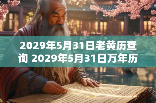 2029年5月31日老黄历查询 2029年5月31日万年历黄道吉日
