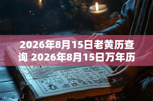 2026年8月15日老黄历查询 2026年8月15日万年历黄道吉日 2026年8月15日老黄历查询 2026年8月15日万年历黄道吉日