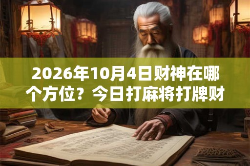 2026年10月4日财神在哪个方位？今日打麻将打牌财运方位