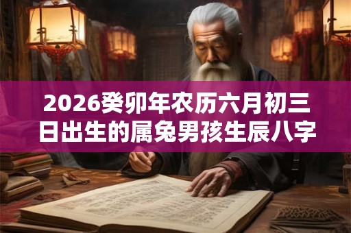 2026癸卯年农历六月初三日出生的属兔男孩生辰八字命运详解