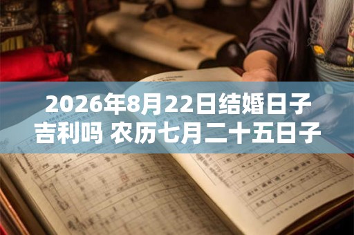 2026年8月22日结婚日子吉利吗 农历七月二十五日子分析