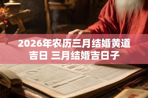 2026年农历三月结婚黄道吉日 三月结婚吉日子