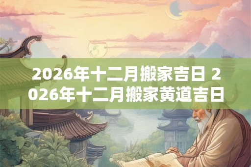 2026年十二月搬家吉日 2026年十二月搬家黄道吉日一览