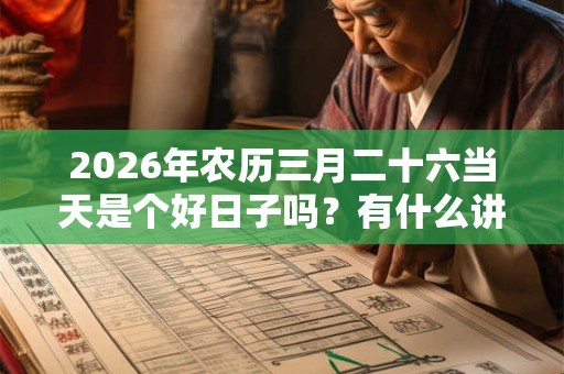 2026年农历三月二十六当天是个好日子吗？有什么讲究？