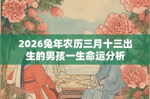 2026兔年农历三月十三出生的男孩一生命运分析