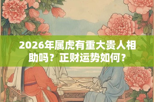 2026年属虎有重大贵人相助吗?正财运势如何? 2026年属虎有重大贵人相助吗?正财运势如何?