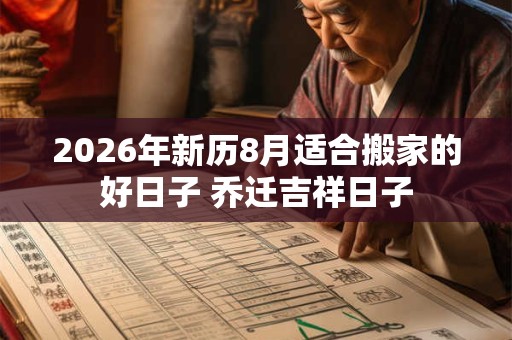 2026年新历8月适合搬家的好日子 乔迁吉祥日子