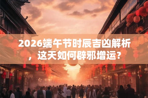 2026端午节时辰吉凶解析，这天如何辟邪增运？