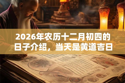 2026年农历十二月初四的日子介绍，当天是黄道吉日吗？