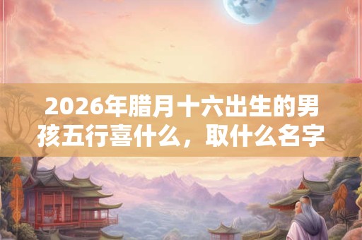 2026年腊月十六出生的男孩五行喜什么，取什么名字好？