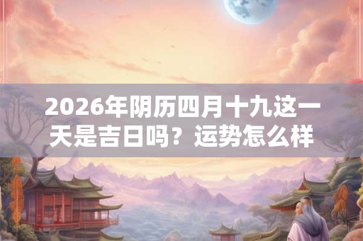 2026年阴历四月十九这一天是吉日吗?运势怎么样 2026年阴历四月十九这一天是吉日吗?运势怎么样