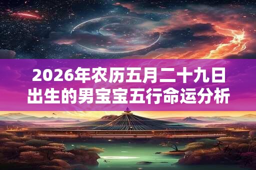 2026年农历五月二十九日出生的男宝宝五行命运分析