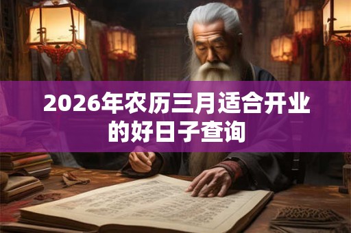 2026年农历三月适合开业的好日子查询