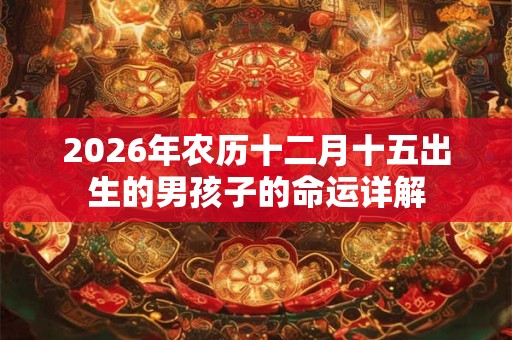 2026年农历十二月十五出生的男孩子的命运详解