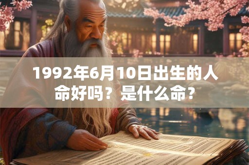 1992年6月10日出生的人命好吗？是什么命？