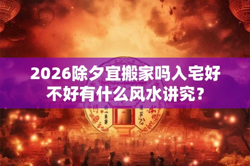 2026除夕宜搬家吗入宅好不好有什么风水讲究？